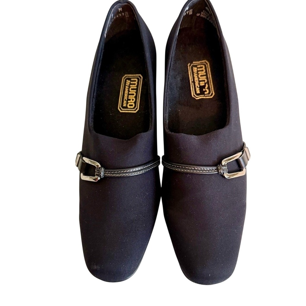 Munro Cindi Black Stretch Womens Dress Shoe 7M Classic Career Professional Chic